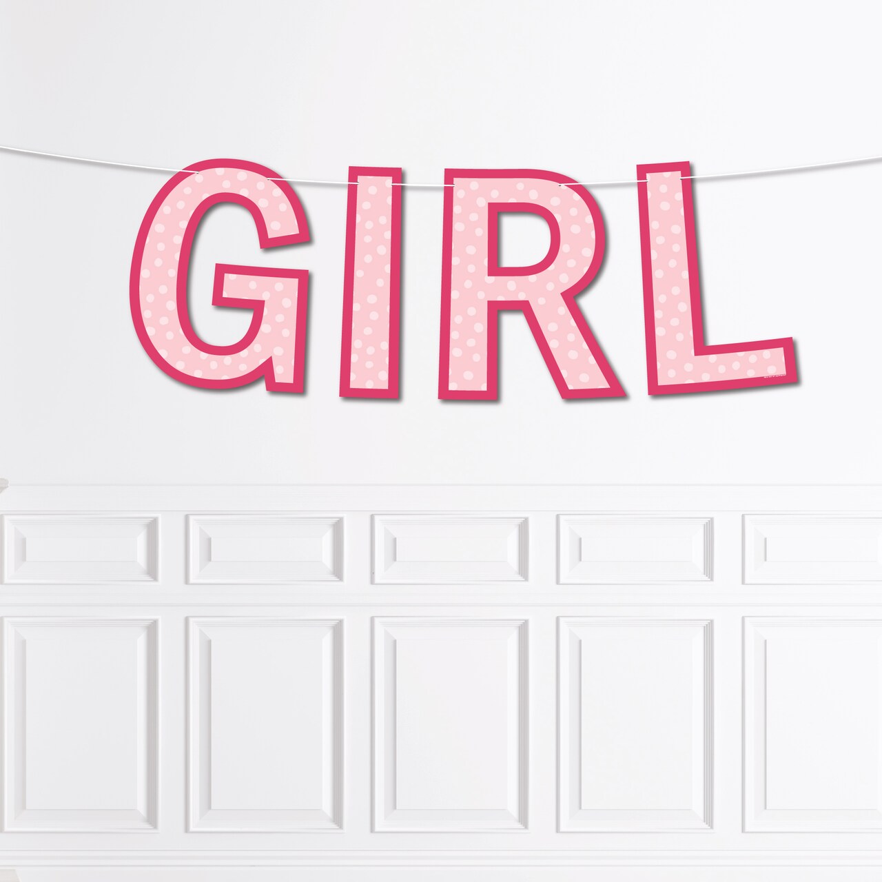 Big Dot of Happiness It’s a Girl - Large Pink Baby Shower Decorations - Girl - Outdoor Letter Banner